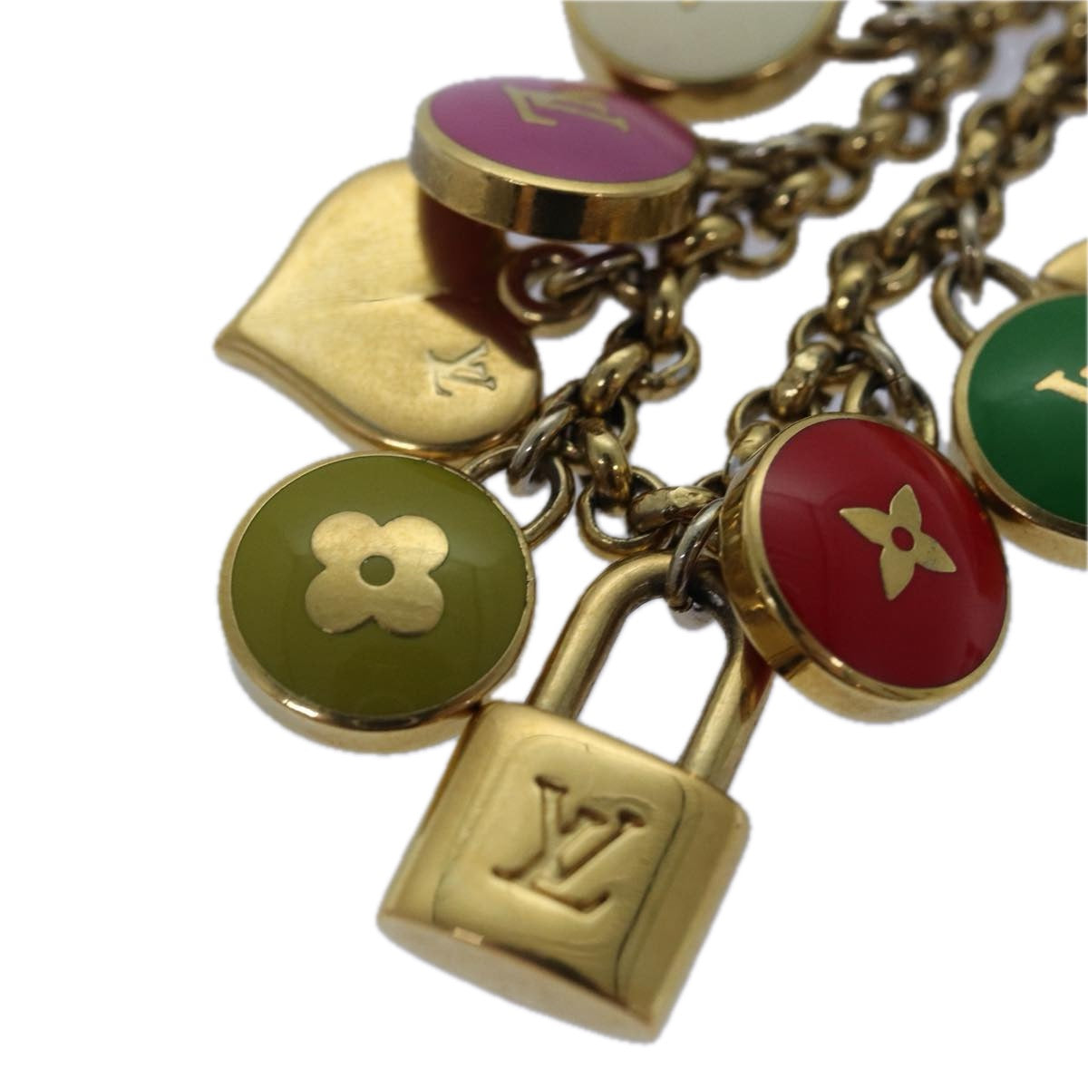 LOUIS VUITTON Monogram Porte Cles Chainne Pastilles Charm M66172 LV Auth 78295