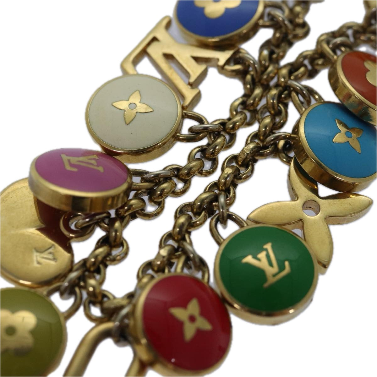 LOUIS VUITTON Monogram Porte Cles Chainne Pastilles Charm M66172 LV Auth 78295