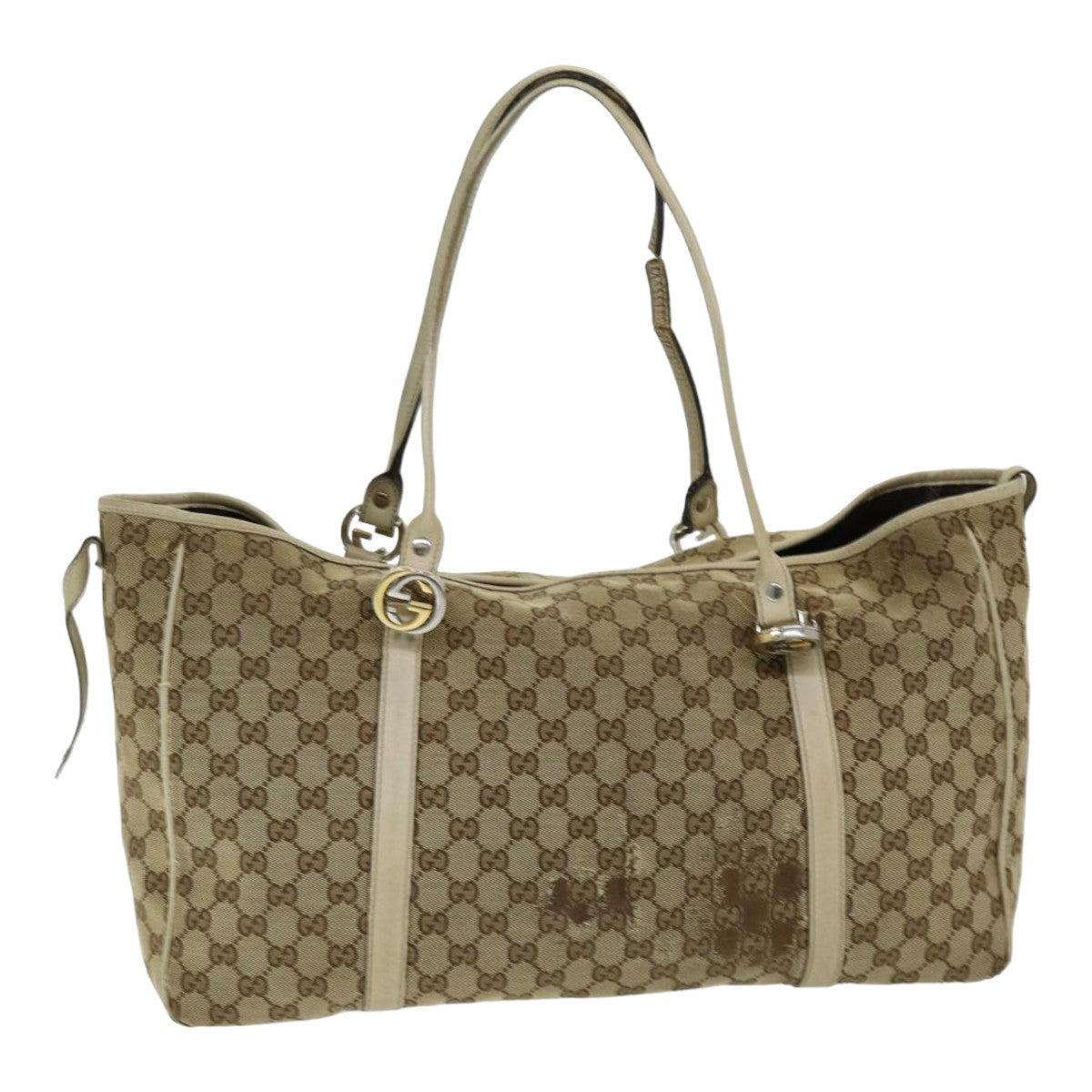 GUCCI GG Canvas Tote Bag Beige 232956 Auth 78299