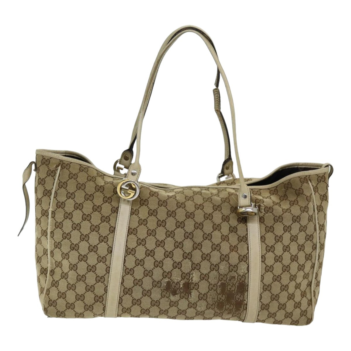 GUCCI GG Canvas Tote Bag Beige 232956 Auth 78299