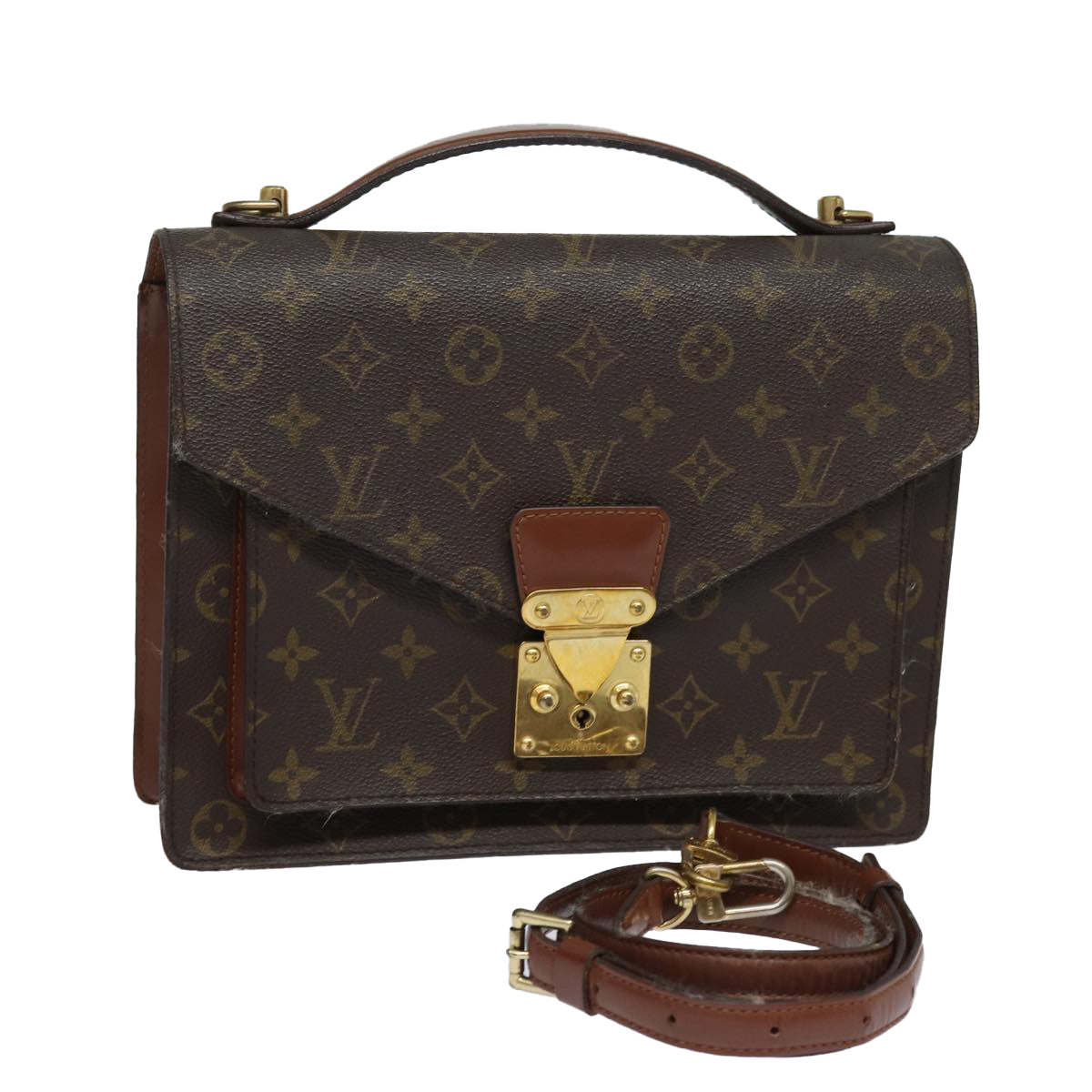 LOUIS VUITTON Monogram Monceau 28 Hand Bag 2way M51185 LV Auth 78302