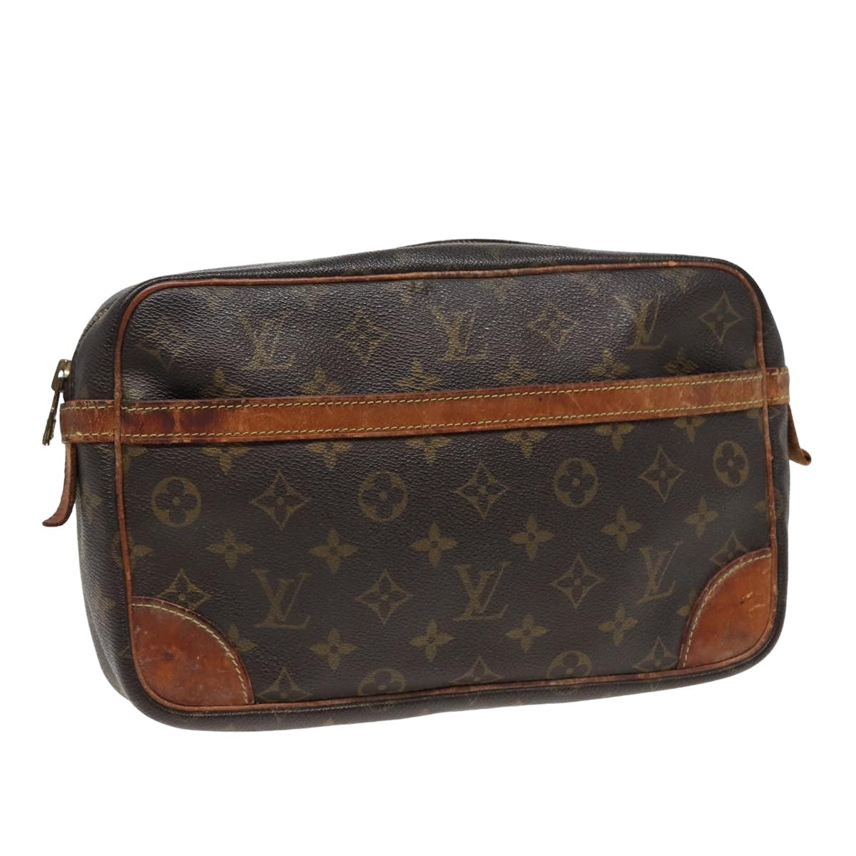 LOUIS VUITTON Monogram Compiegne 28 Clutch Bag M51845 LV Auth 78311