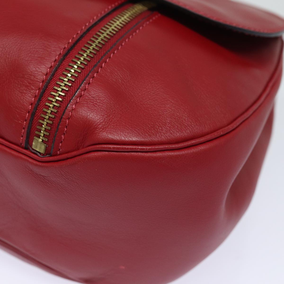 CELINE Shoulder Bag Leather 2way Red Auth 78318