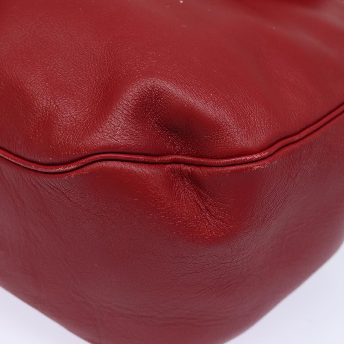 CELINE Shoulder Bag Leather 2way Red Auth 78318