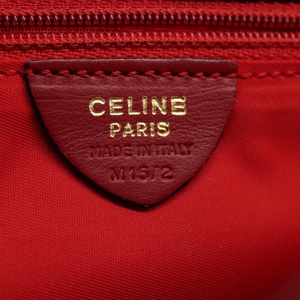 CELINE Shoulder Bag Leather 2way Red Auth 78318