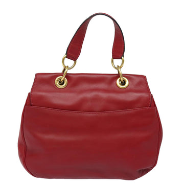 CELINE Shoulder Bag Leather 2way Red Auth 78318 - 0