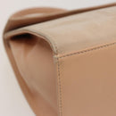 CELINE Hand Bag Suede Beige Auth 78321-17