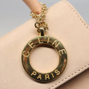 CELINE Hand Bag Suede Beige Auth 78321-9
