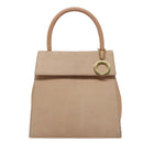 CELINE Hand Bag Suede Beige Auth 78321-13