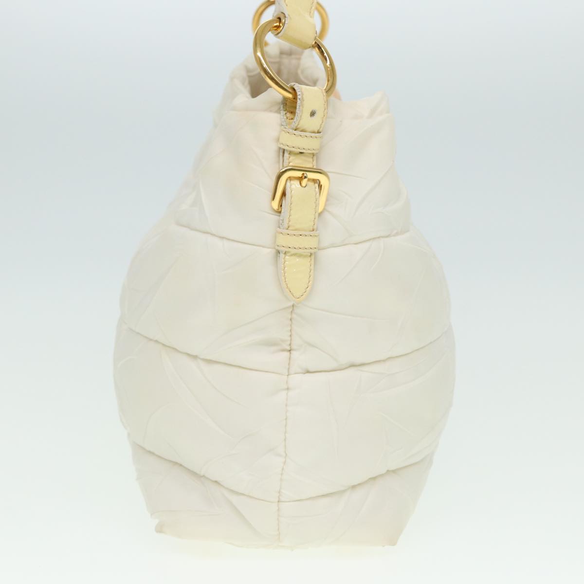 PRADA Shoulder Bag Nylon White Auth 78332