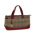 Burberrys Nova Check Hand Bag Canvas Beige Auth 78335-1