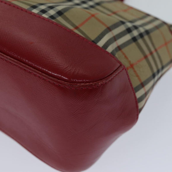 Burberry Nova Check Handtasche Canvas Beige Auth 78335