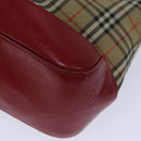 Burberrys Nova Check Hand Bag Canvas Beige Auth 78335-15