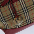 Burberrys Nova Check Hand Bag Canvas Beige Auth 78335-11