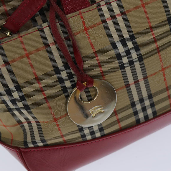 Burberry Nova Check Handtasche Canvas Beige Auth 78335
