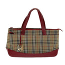 Burberrys Nova Check Hand Bag Canvas Beige Auth 78335-13
