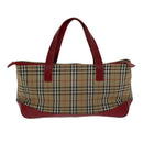 Burberrys Nova Check Hand Bag Canvas Beige Auth 78335-2