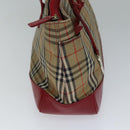 Burberrys Nova Check Hand Bag Canvas Beige Auth 78335-4