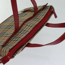 Burberrys Nova Check Hand Bag Canvas Beige Auth 78335-6