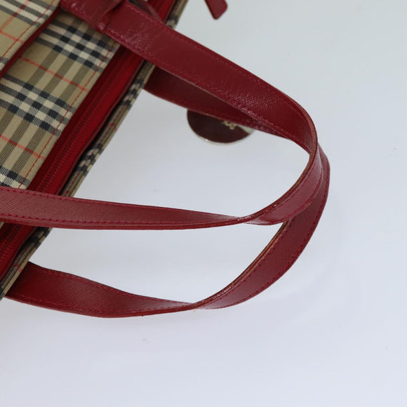 Burberry Nova Check Handtasche Canvas Beige Auth 78335