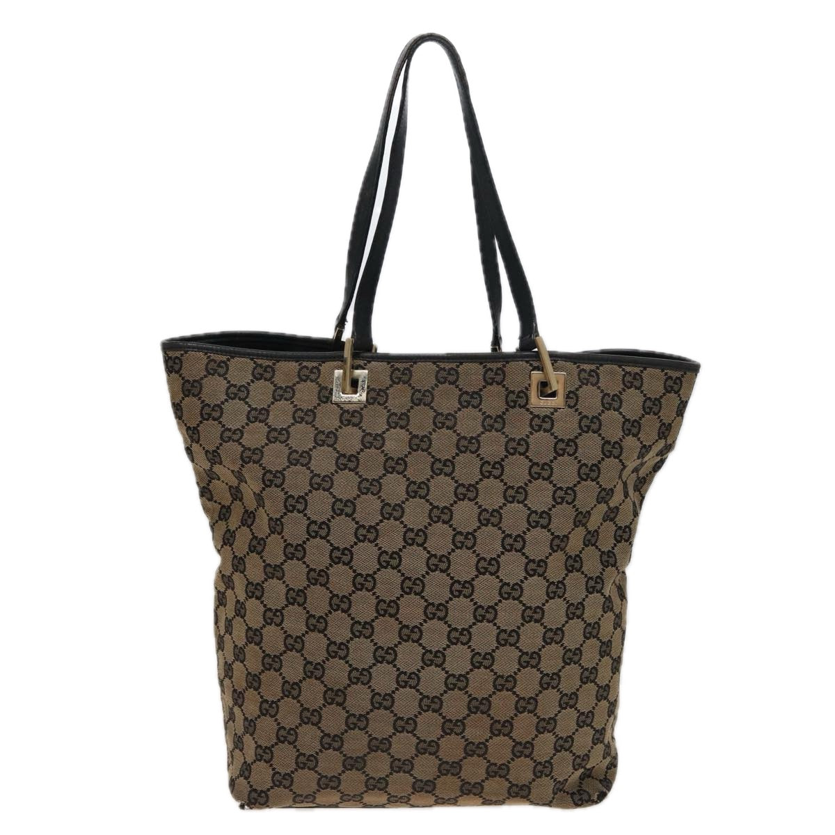 GUCCI GG Canvas Tote Bag Beige 002 1098 Auth 78341