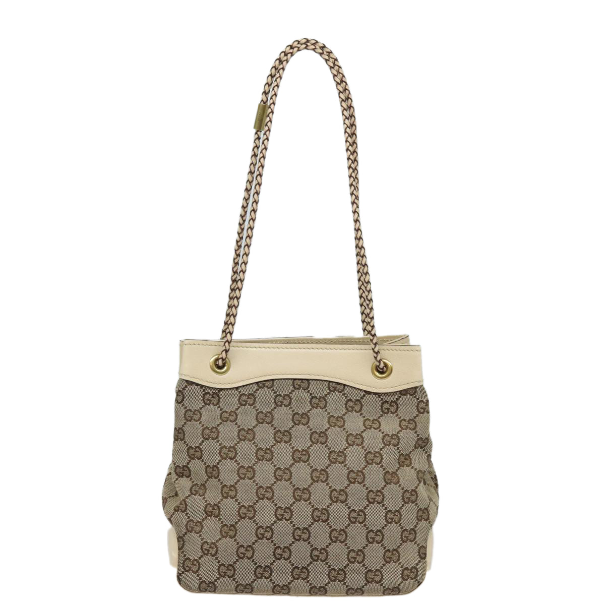 GUCCI GG Canvas Shoulder Bag Beige 109143 Auth 78342 - 0