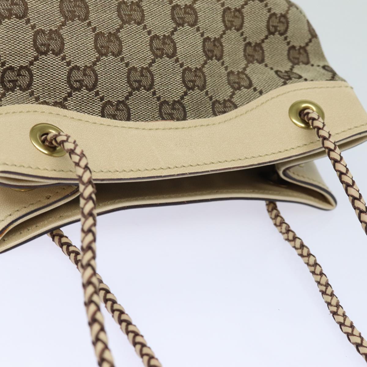 GUCCI GG Canvas Shoulder Bag Beige 109143 Auth 78342