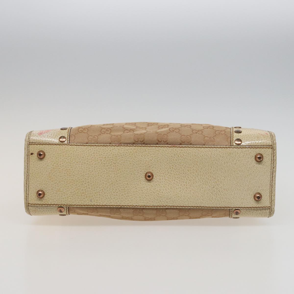 GUCCI GG Canvas Hand Bag Beige 124260 Auth 78343