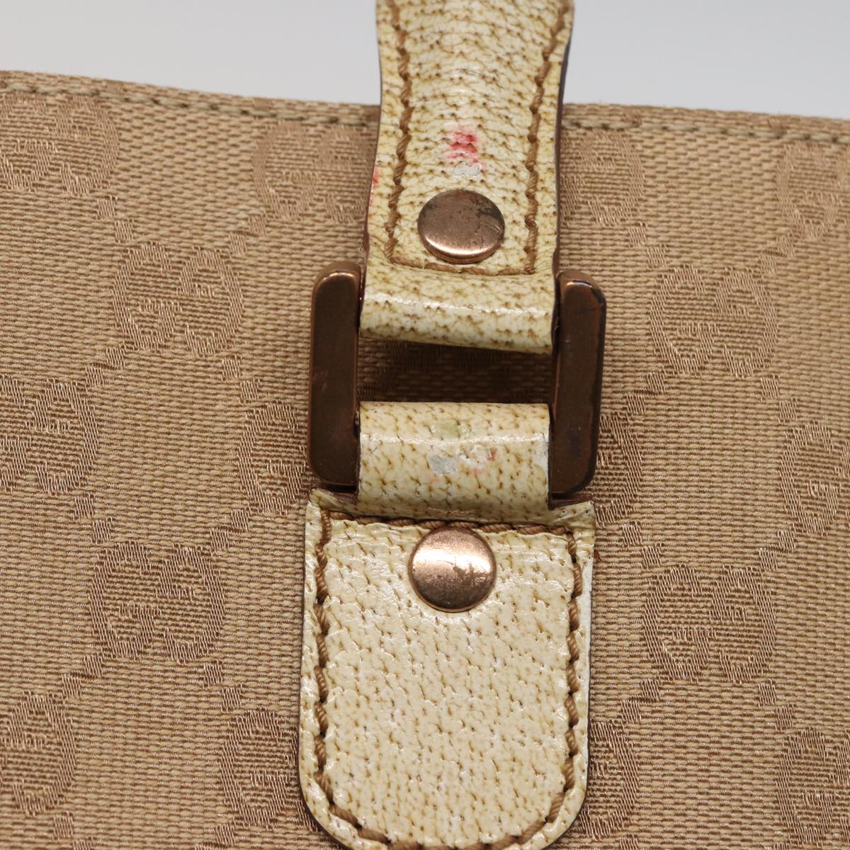 GUCCI GG Canvas Hand Bag Beige 124260 Auth 78343