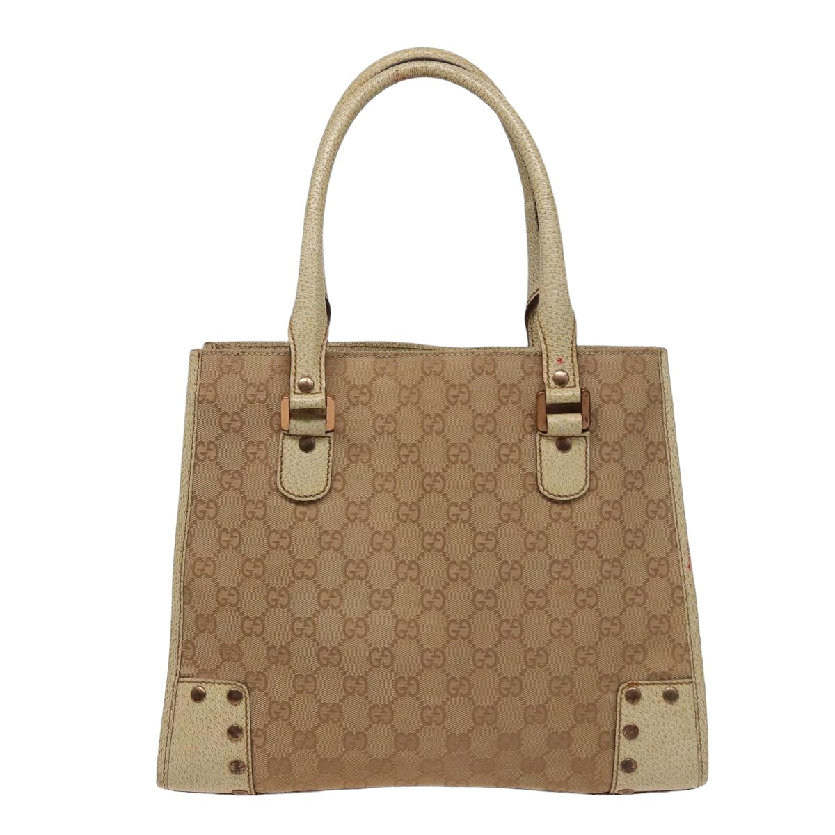 GUCCI GG Canvas Hand Bag Beige 124260 Auth 78343 - 0