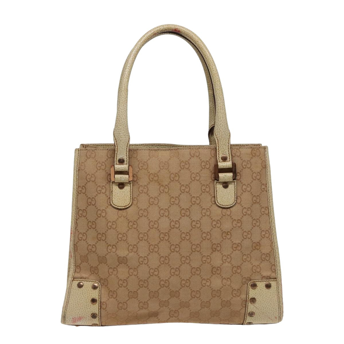 GUCCI GG Canvas Hand Bag Beige 124260 Auth 78343