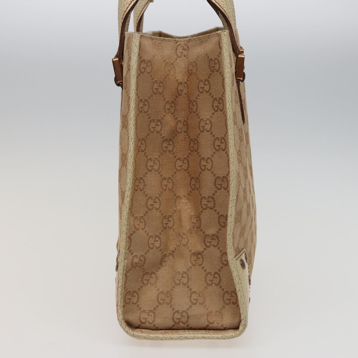 GUCCI GG Canvas Hand Bag Beige 124260 Auth 78343