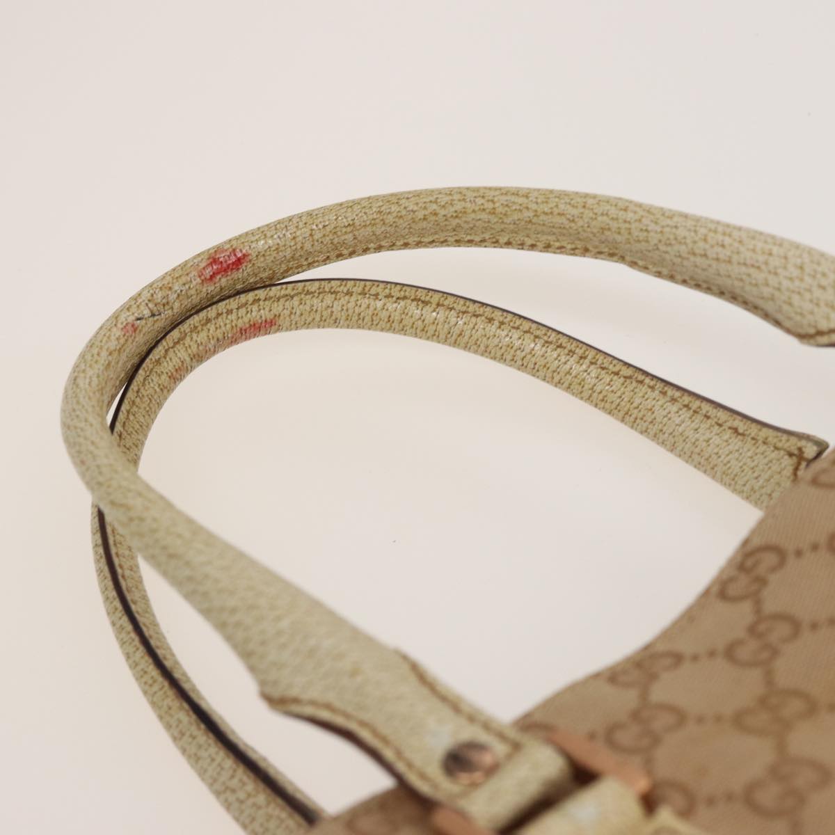 GUCCI GG Canvas Hand Bag Beige 124260 Auth 78343