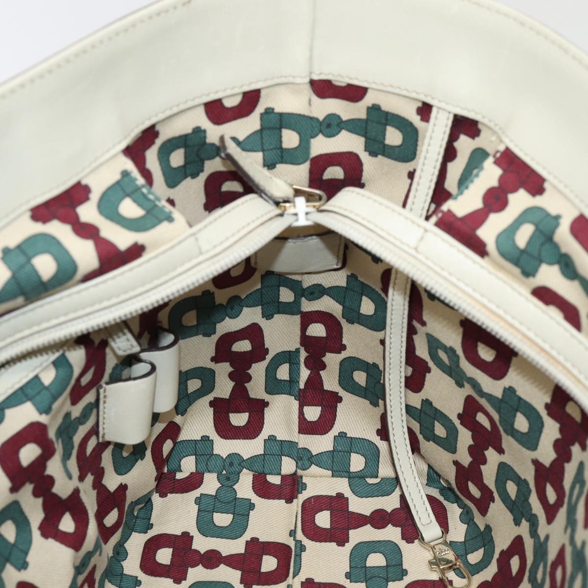 GUCCI GG Canvas Guccissima Tote Bag White 145993 Auth 78358