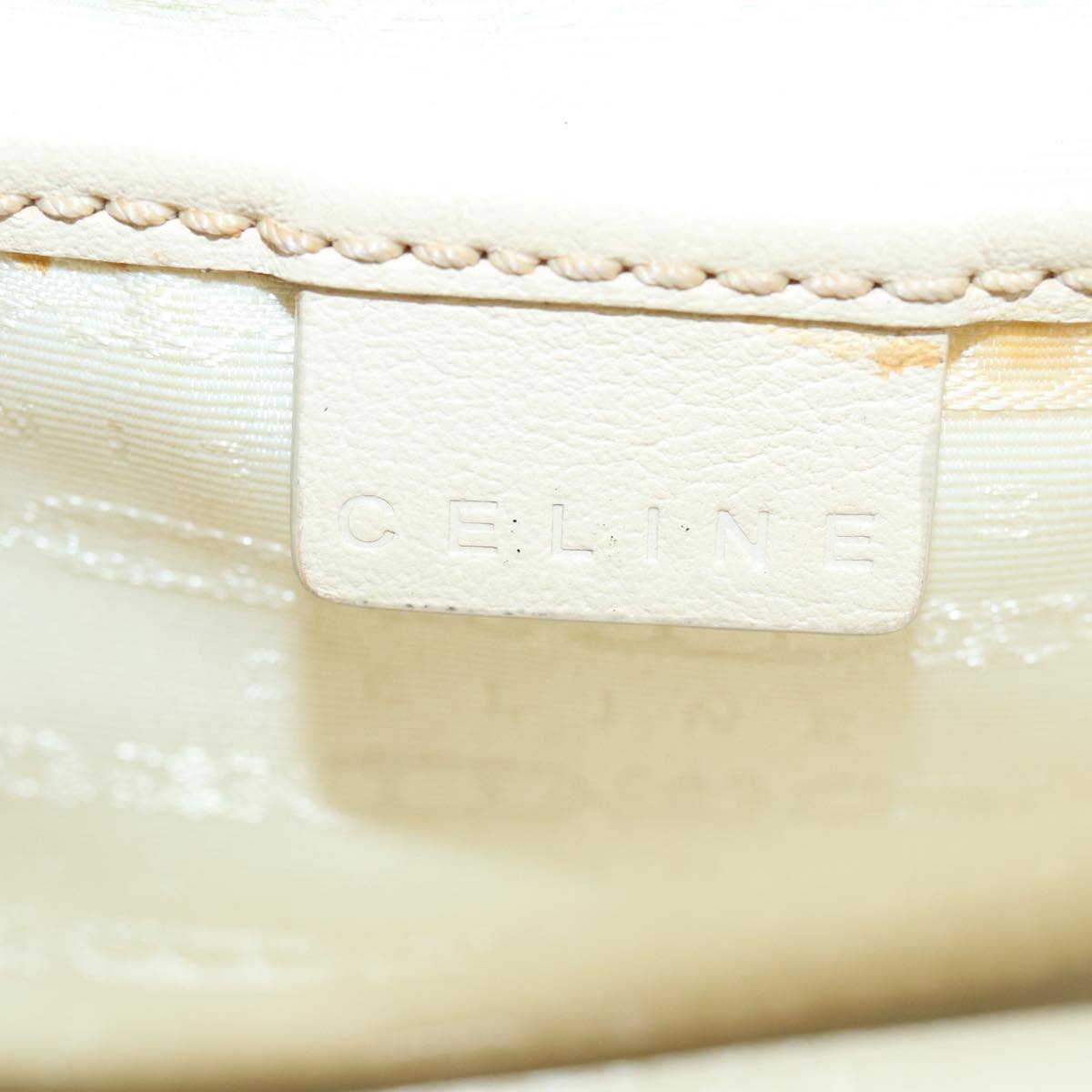 CELINE Hand Bag straw Light Blue Auth 78359