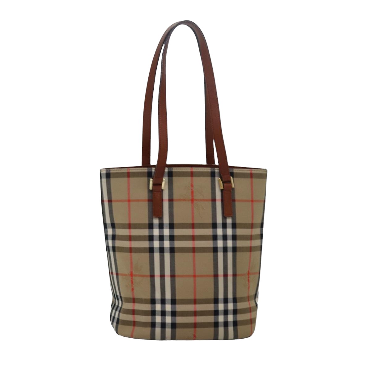 BURBERRY Nova Check Canvas Shoulder Bag Beige Auth 78417