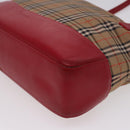 Burberrys Nova Check Tote Bag Canvas Beige Red Auth 78424-14