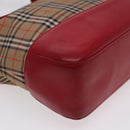 Burberrys Nova Check Tote Bag Canvas Beige Red Auth 78424-15