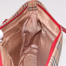 Burberrys Nova Check Tote Bag Canvas Beige Red Auth 78424-20