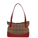 Burberrys Nova Check Tote Bag Canvas Beige Red Auth 78424-2