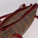 Burberrys Nova Check Tote Bag Canvas Beige Red Auth 78424-6