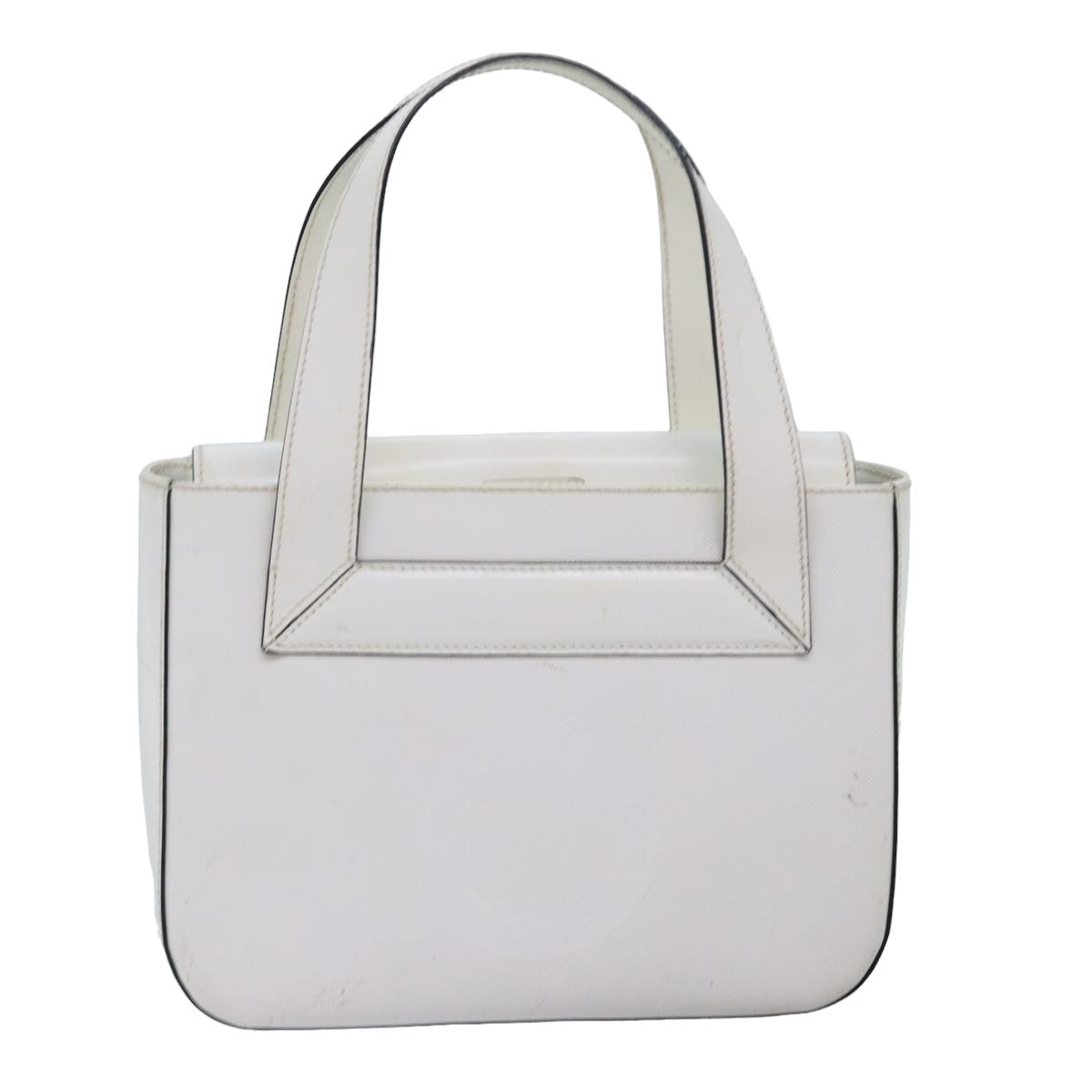 CELINE Hand Bag PVC Leather White Auth 78426