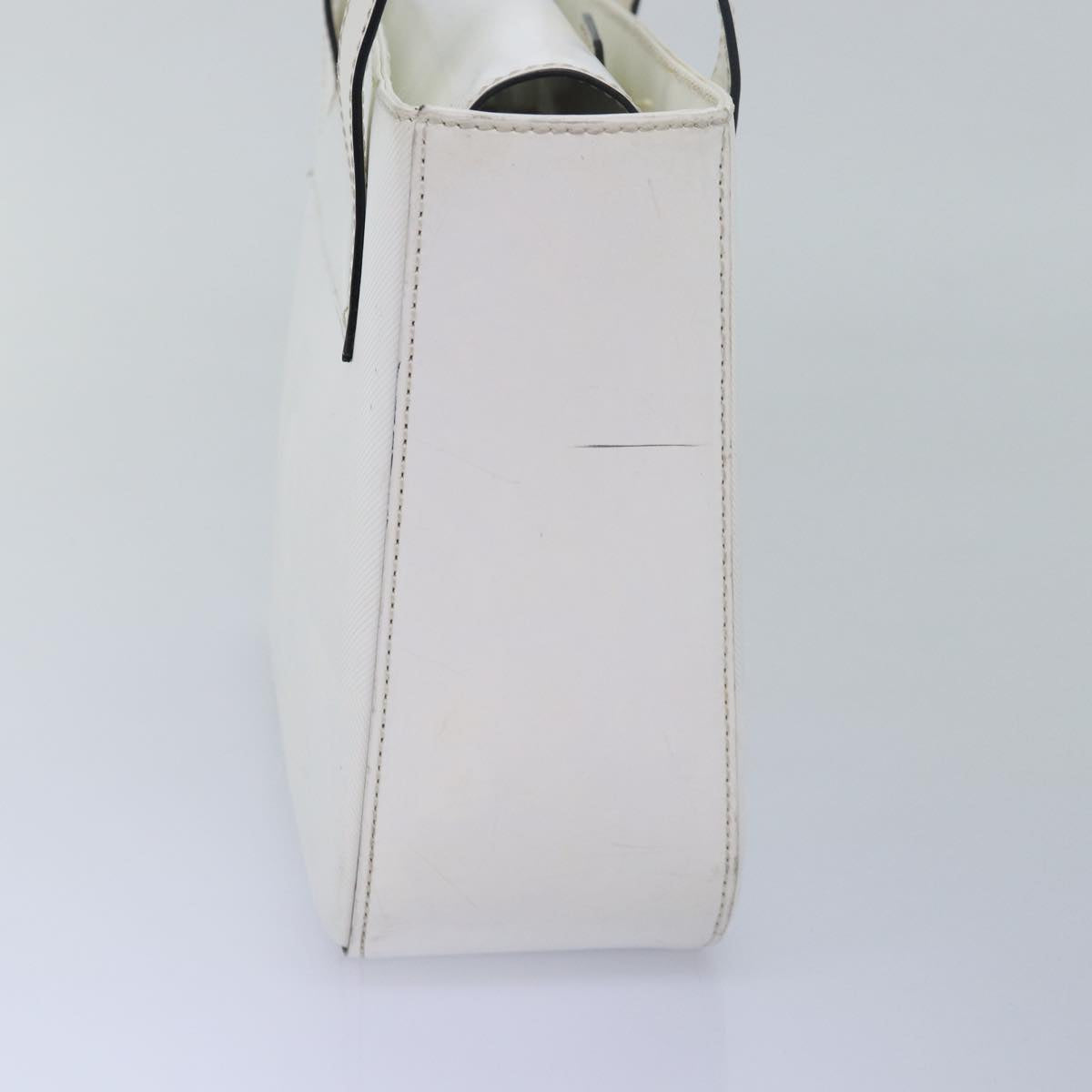 CELINE Hand Bag PVC Leather White Auth 78426