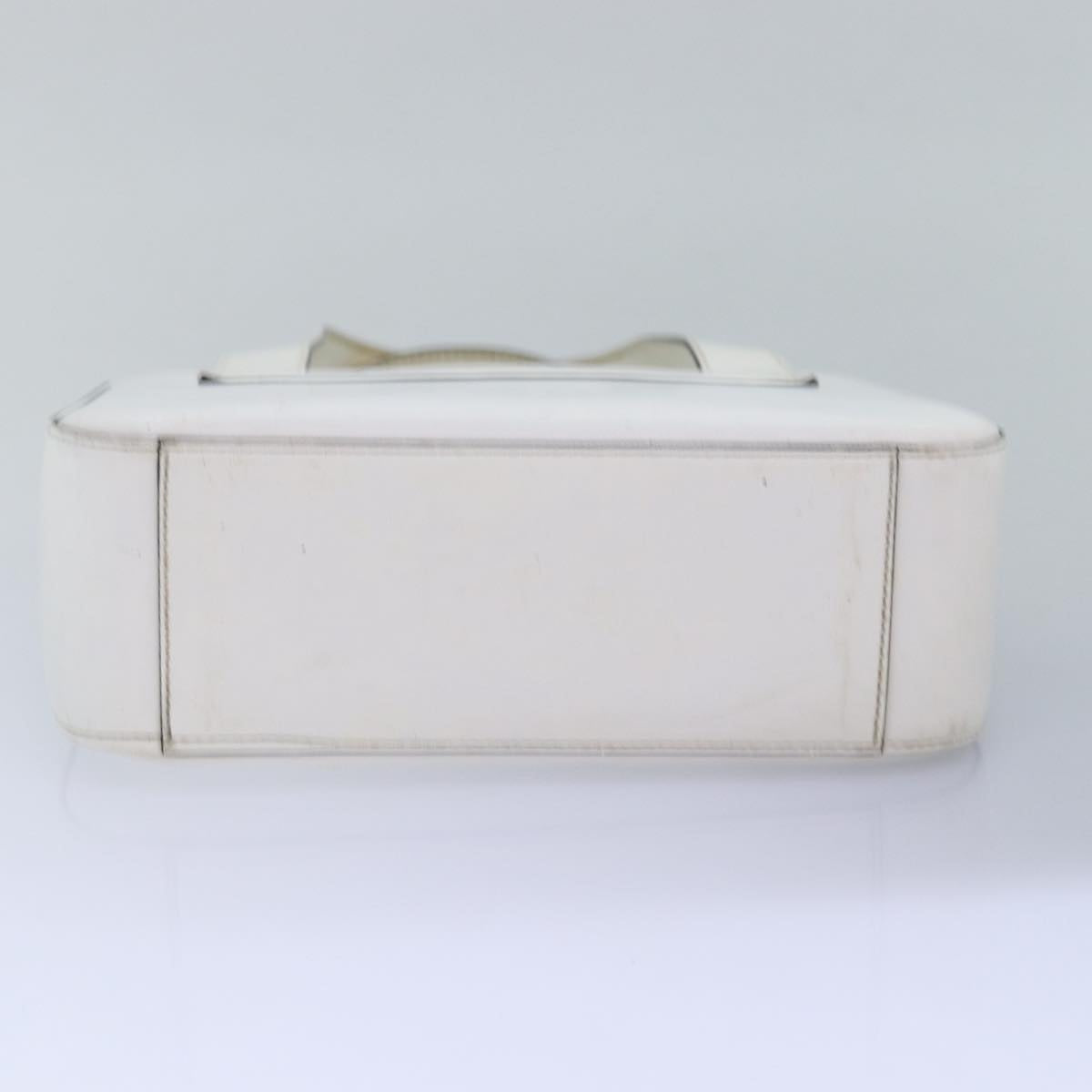 CELINE Hand Bag PVC Leather White Auth 78426