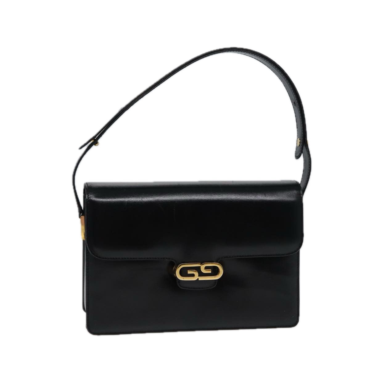 GUCCI Shoulder Bag Leather Black Auth 78441