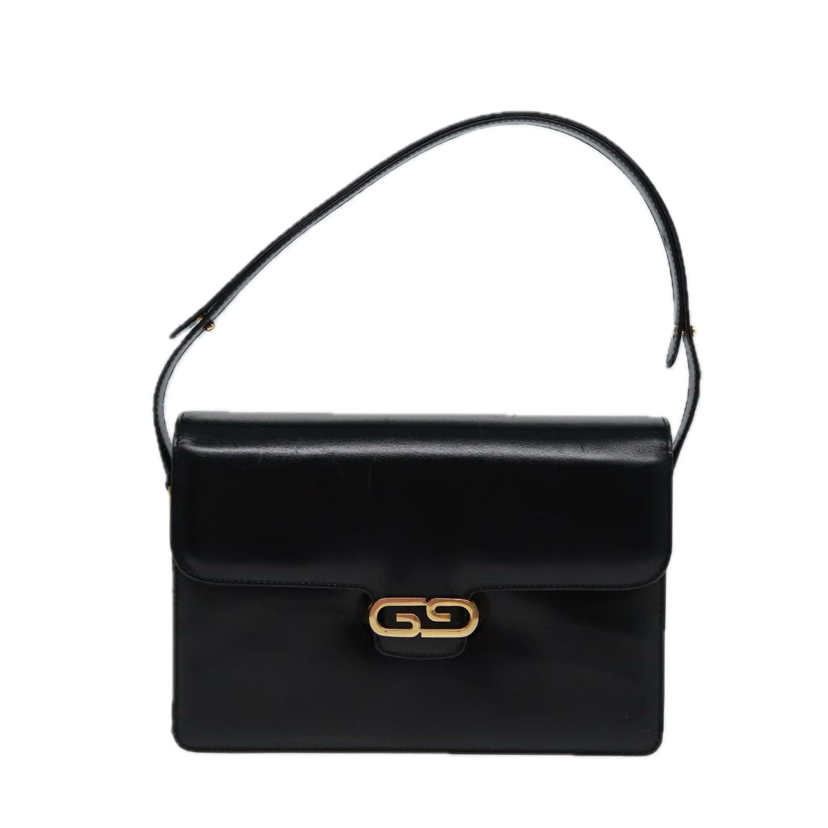 GUCCI Shoulder Bag Leather Black Auth 78441