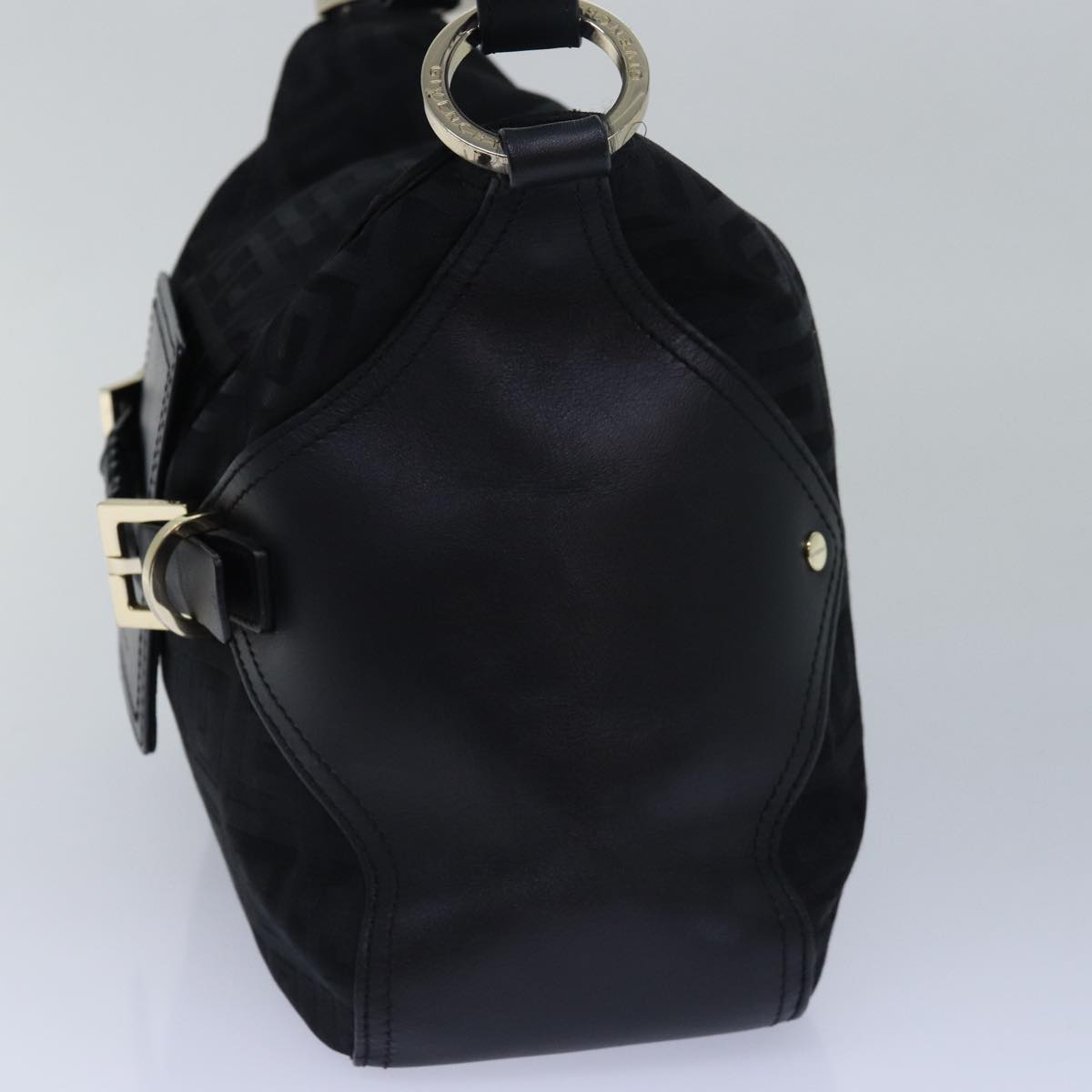 GIVENCHY Shoulder Bag Nylon Leather Black Auth 78447