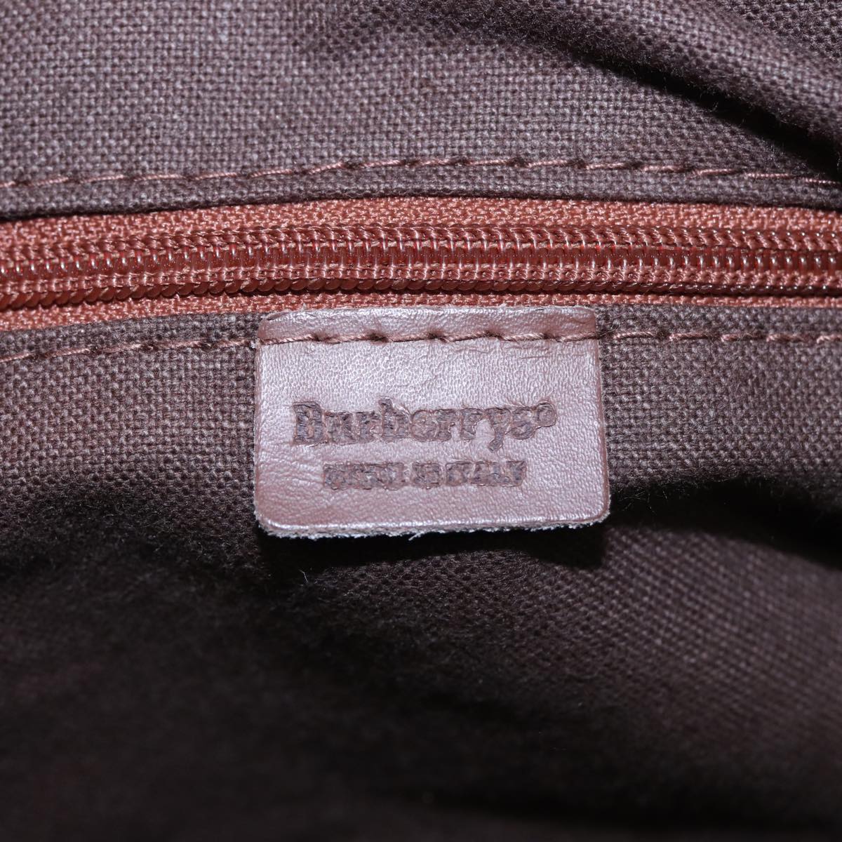 Burberrys Nova Check Boston Bag PVC Leather Beige Auth 78450