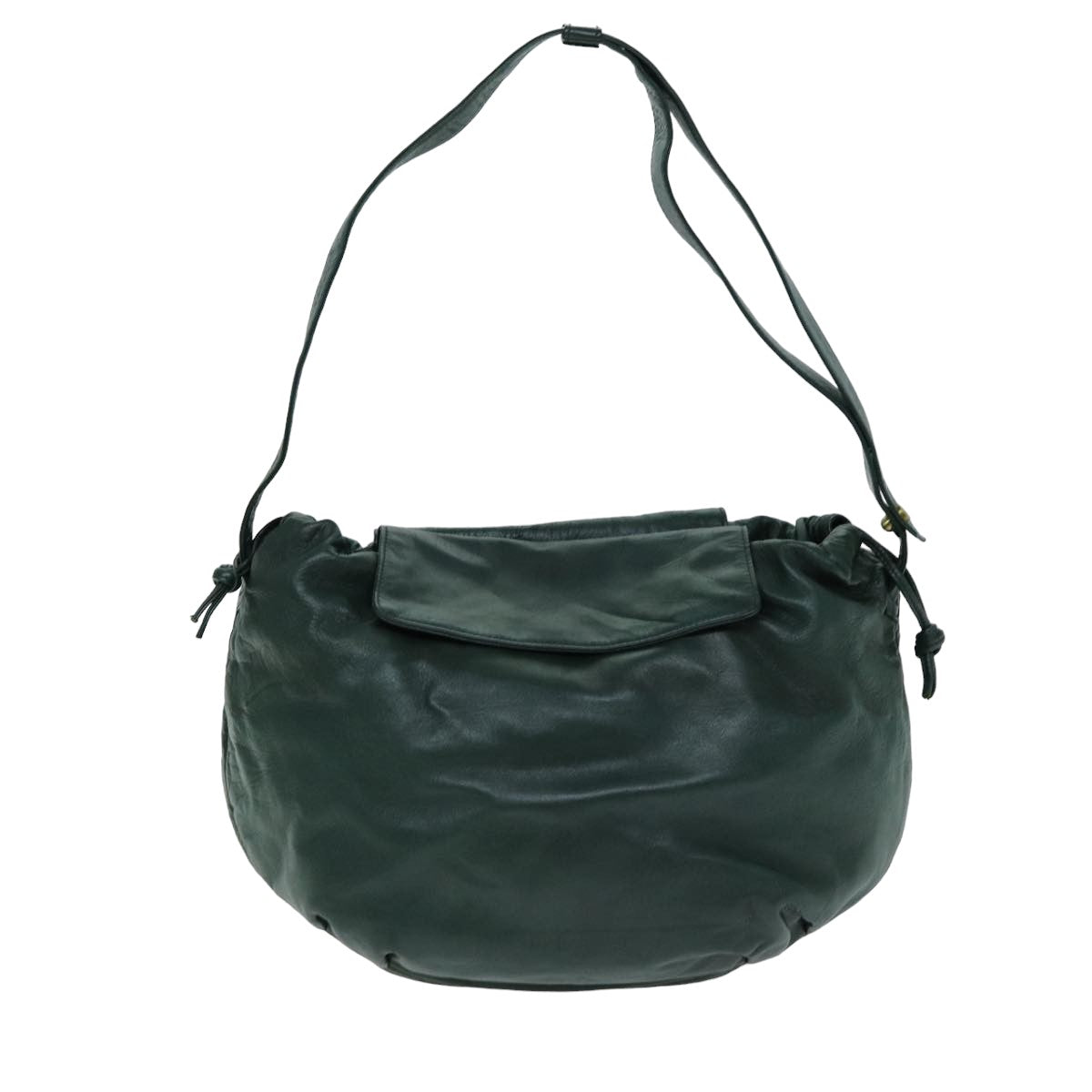 LOEWE Anagram Shoulder Bag Leather Green Auth 78461 - 0