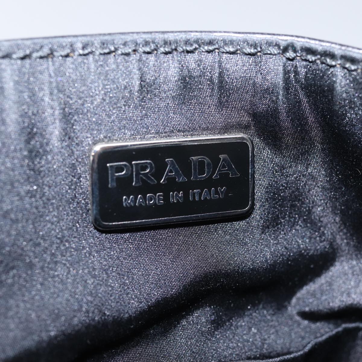 PRADA Hand Bag Leather Black Auth 78465